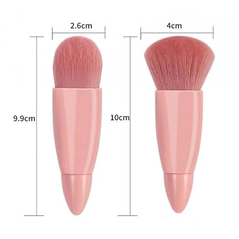 Easy-taken Travel Makeup Brush Set, 5pcs Mini Complete Function Cosmetic Brushes Kit (5pcs with holder)